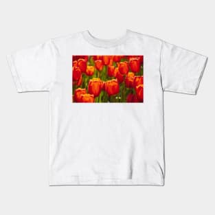 Red Tulip field Kids T-Shirt